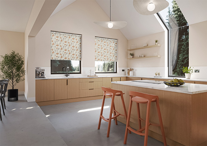Tribal Leaves, Orange Spice - Twist&Fit Roller Blind - Image 7